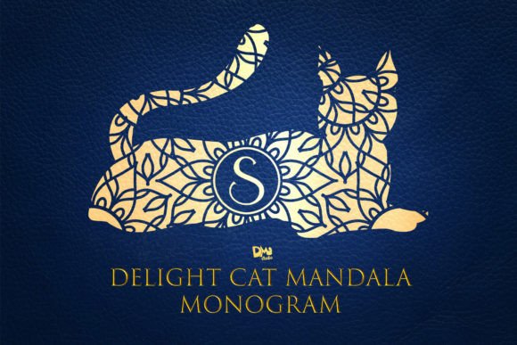 Delight Cat Mandala Monogram: A Whimsical Typeface for Editorial Design