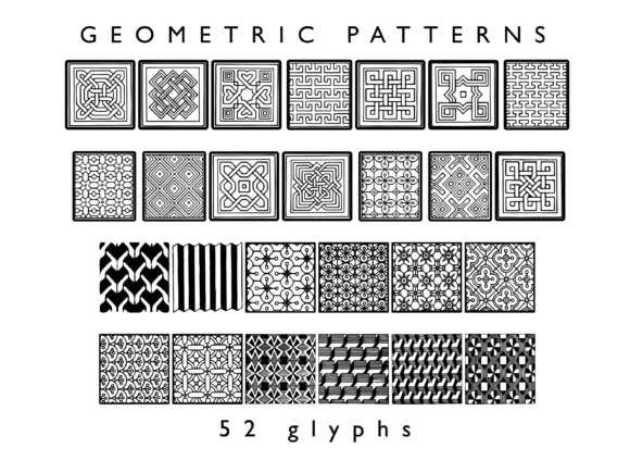 Geometric Patterns: A Modern Dingbats Font for Editorial Design